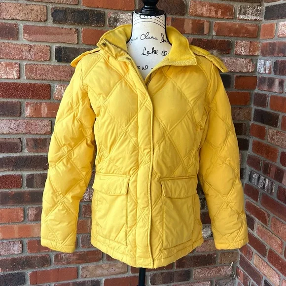 LANDS END YELLOW DOWN PUFFER COAT SIZE SMALL - Picture 15 of 16